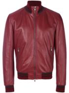 Dolce & Gabbana - Siluro Bomber Jacket - Men - Lamb Skin/polyamide/polyester/virgin Wool - 50, Red, Lamb Skin/polyamide/polyester/virgin Wool