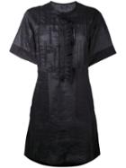 Isabel Marant Tonal Embroidered Short Dress, Women's, Size: 38, Black, Ramie/polyester/silk