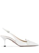 Prada Pointed Sling Back Heels - White