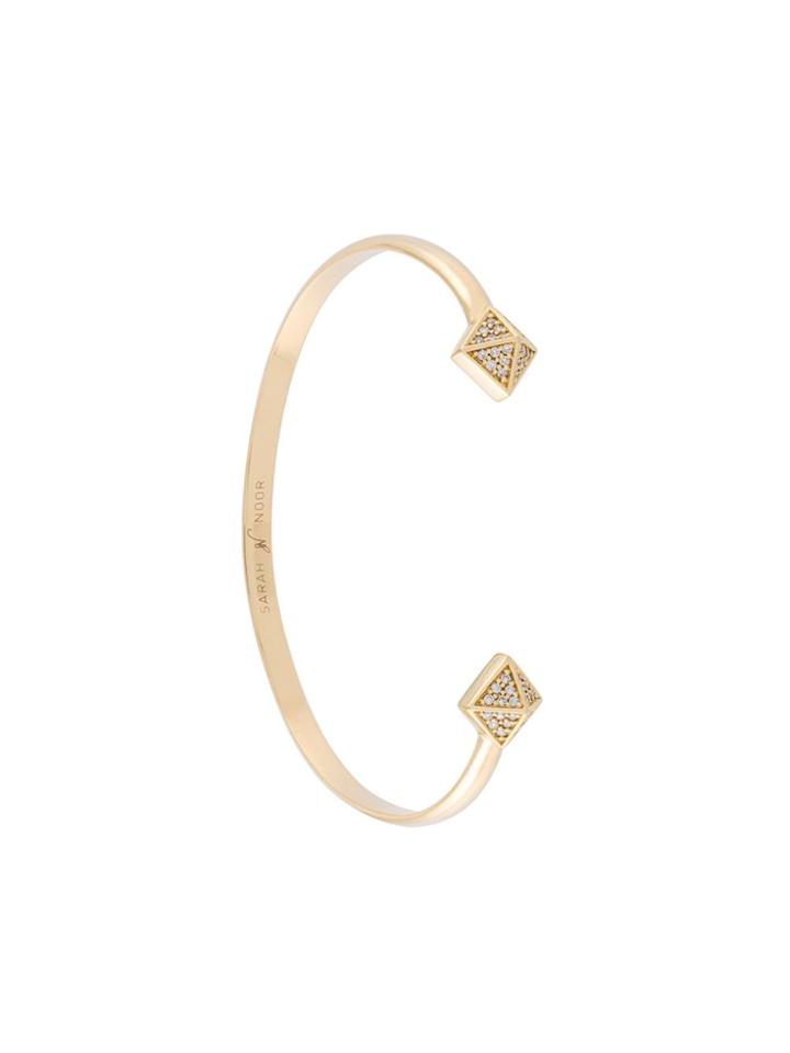 Sarah Noor 18kt Gold Pyramid Diamond Bangle - Metallic