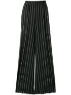 Norma Kamali Striped Palazzo Pants - Black
