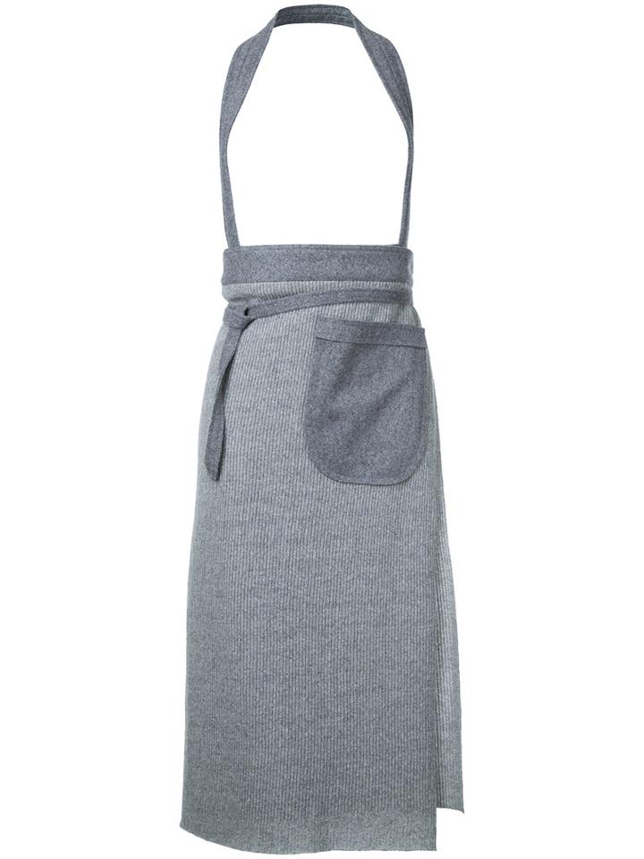 Osakentaro - Halterneck Skirt - Women - Wool - M, Grey, Wool