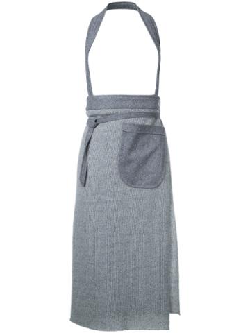 Osakentaro - Halterneck Skirt - Women - Wool - M, Grey, Wool