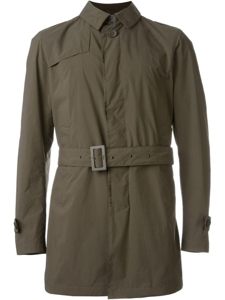 Herno Double Breasted Trench Coat, Men's, Size: 56, Brown, Polyamide/polyester/cotton/modal