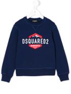 Dsquared2 Kids - Mountaineer Logo Print Sweatshirt - Kids - Cotton - 10 Yrs, Blue