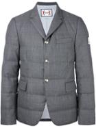 Moncler Gamme Bleu Arm Patch Jacket, Men's, Size: 1, Grey, Cotton/feather Down/cupro/wool