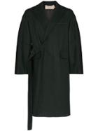 Maison Kitsuné Two Tone Wrap Coat - Green
