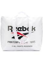 Reebok Logo Print Large Tote Bag - White