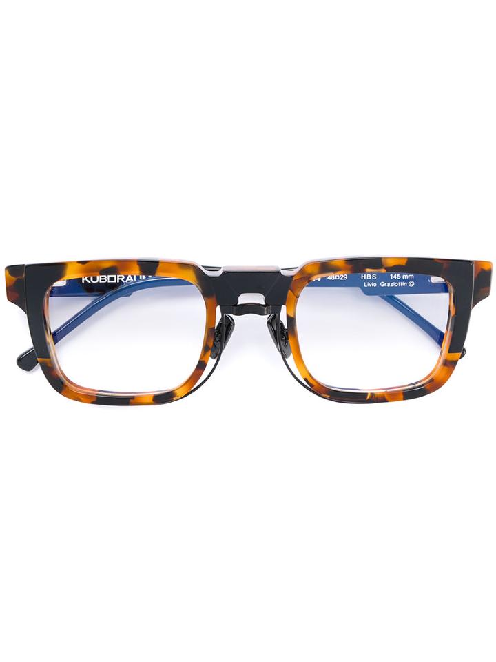 Kuboraum - Tortoiseshell Square Frame - Unisex - Acetate - One Size, Black, Acetate