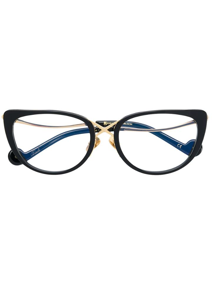 Anna Karin Karlsson The Cross Cat Eye Glasses - Black