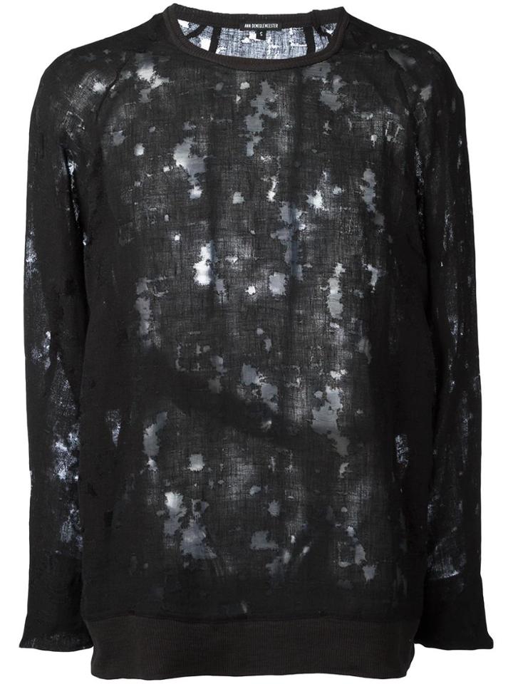 Ann Demeulemeester Distressed Sweatshirt - Black