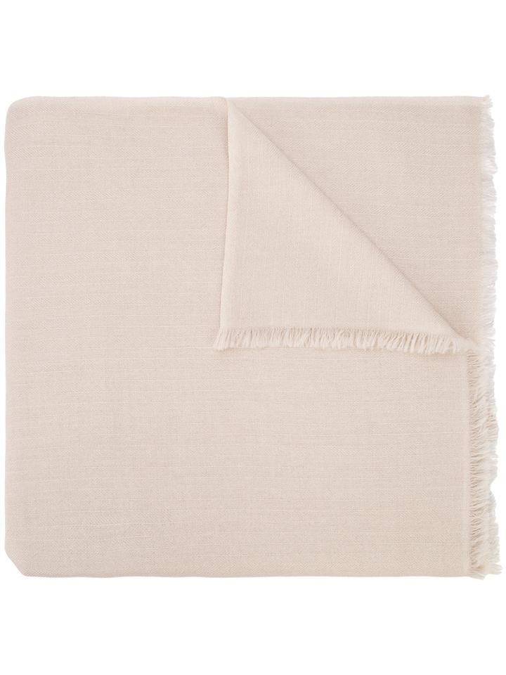 Denis Colomb Fringed Scarf, Women's, Nude/neutrals, Cashmere