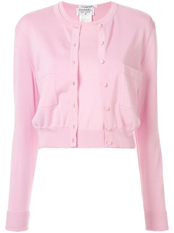 Chanel Pre-owned Cropped Knitted Cardigan And Top Set - Pink