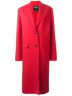 Msgm Two-button Coat, Women's, Size: 42, Red, Polyester/spandex/elastane/viscose