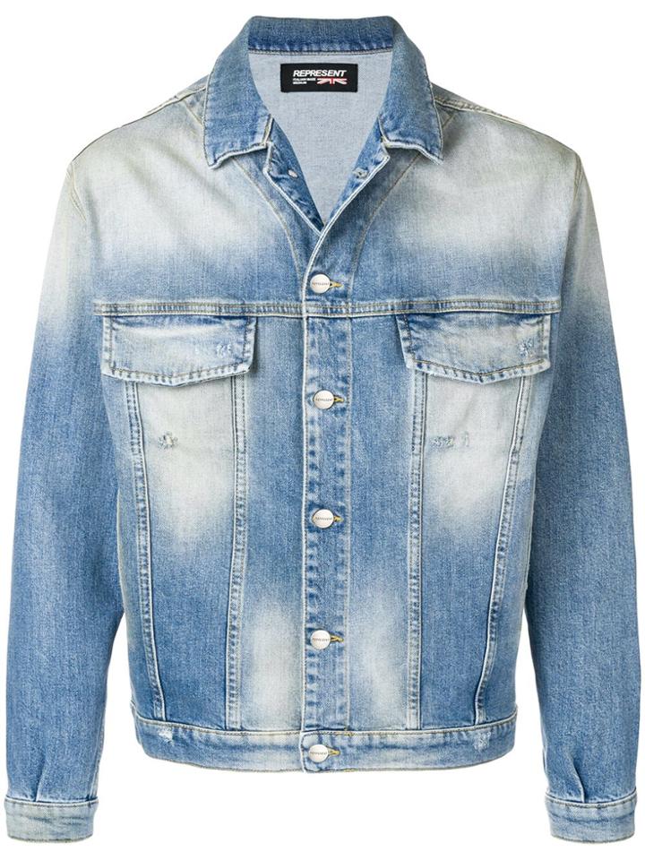 Represent Washed Denim Jacket - Blue