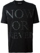 Neil Barrett Now Or Never Print T-shirt, Men's, Size: Medium, Black, Cotton