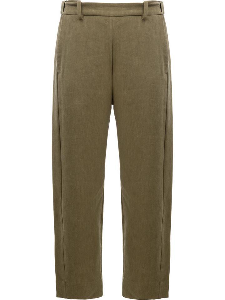 Ilaria Nistri Slim-fit Trousers, Women's, Size: 42, Green, Linen/flax/viscose
