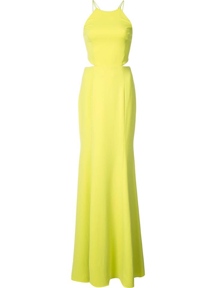 Marchesa Notte Tassel Detail Cut-out Gown - Green