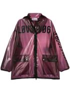 Red Valentino Clear Hooded Jacket - Purple