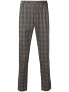 Pt01 Check Pattern Slim-fit Trousers - Brown
