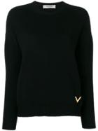 Valentino Cashmere Crew Neck Sweater - Black