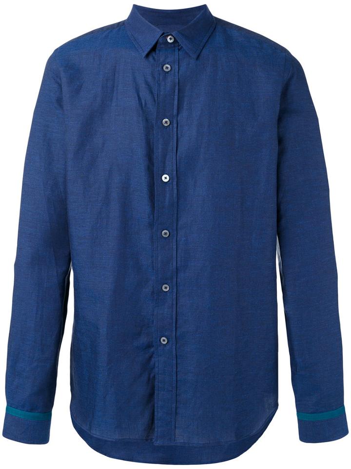 Ps By Paul Smith Buttoned Shirt, Men's, Size: Large, Blue, Cotton/linen/flax