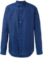 Ps By Paul Smith Buttoned Shirt, Men's, Size: Large, Blue, Cotton/linen/flax