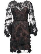 Marchesa Notte Lace Shift Dress - Black