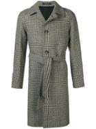 Tagliatore Houndstooth Single Breasted Coat - Grey