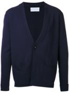 Estnation - Front Pockets Cardigan - Men - Polyester/rayon - L, Black, Polyester/rayon