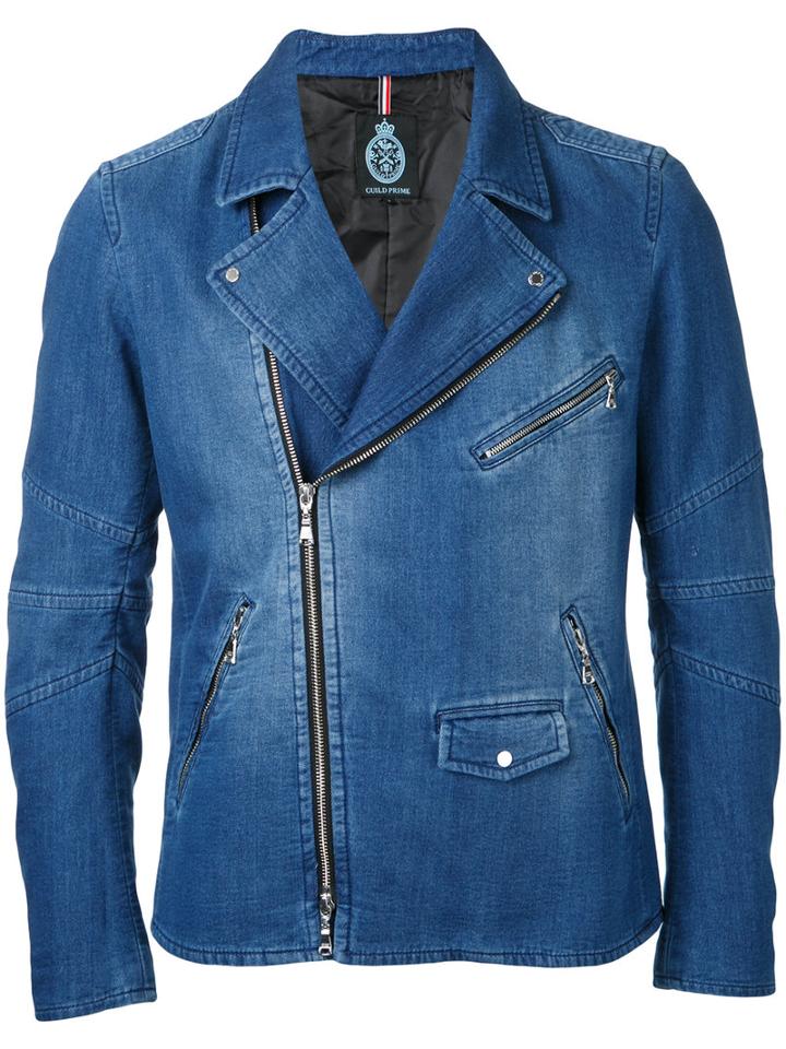 Guild Prime Zip Up Denim Jacket, Men's, Size: 1, Blue, Cotton/polyester/polyurethane