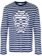 Alexander Mcqueen Skull Striped T-shirt - Blue