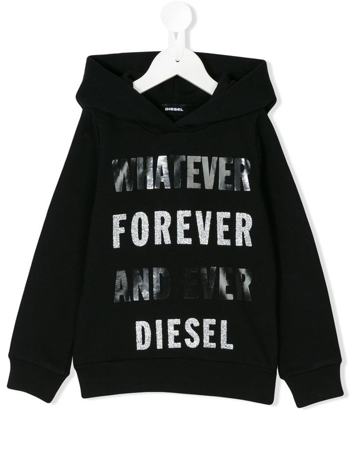 Diesel Kids - Sonan Hoodie - Kids - Cotton - 12 Yrs, Black