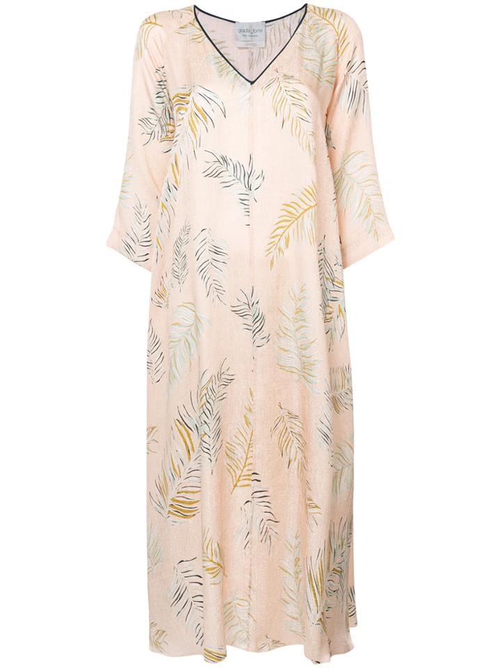 Forte Forte Leaf Print Oversized Dress - Nude & Neutrals