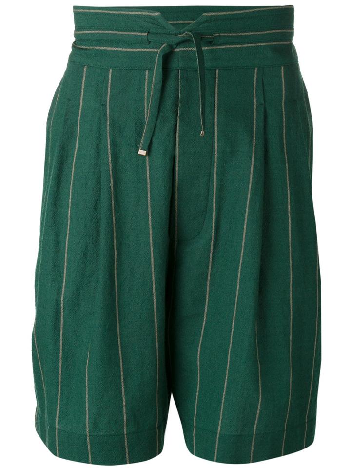 Vivienne Westwood Man Striped Bermuda Shorts, Men's, Size: 48, Green, Virgin Wool/cotton
