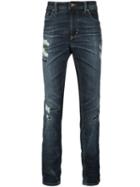 Diesel 'thavar' Distressed Effect Jeans, Men's, Size: 40, Blue, Cotton/polyester/spandex/elastane