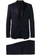 Tagliatore - Contrast Lapel Suit - Men - Cupro/virgin Wool - 46, Blue, Cupro/virgin Wool