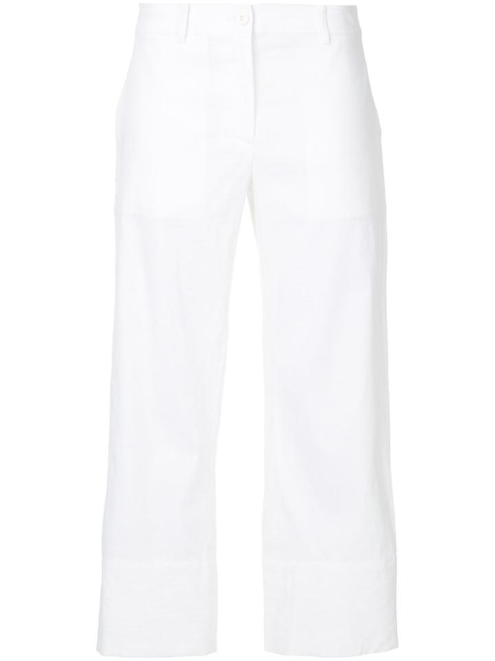 Theory Fluid Cropped Trousers - White