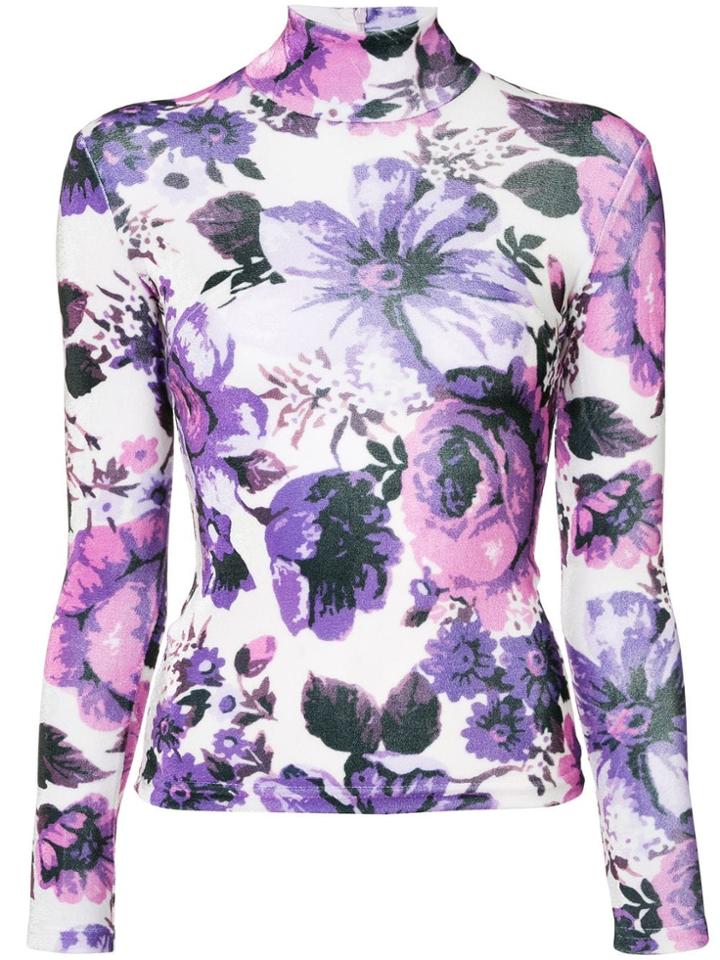 Richard Quinn Floral Print Jersey - Purple