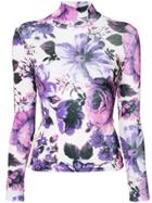 Richard Quinn Floral Print Jersey - Purple