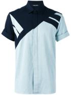 Neil Barrett Contrast Panel Shirt - Blue