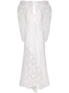 Rosie Assoulin Victorian Embroidered Long Dress - White