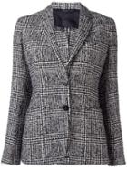 Tonello Tweed Single Breasted Blazer, Women's, Size: 40, Black, Wool/viscose