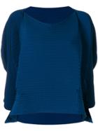 Issey Miyake Floaty Sleeve Ribbed Top - Blue