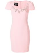 Boutique Moschino Embellished Neck Dress - Pink & Purple