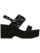 Marc Jacobs Lily Embellished Wedge Sandals - Black
