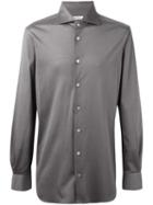 Kiton Satin Effect Shirt, Men's, Size: 40, Green, Cotton