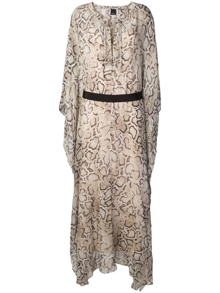 Pinko Snake Print Maxi Dress - Neutrals