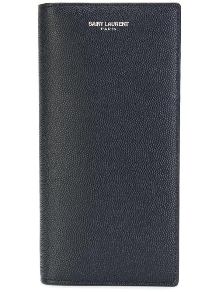 Saint Laurent Grain De Poudre Continental Wallet - Blue