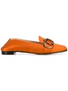 Charlotte Olympia Collapsible Heel Satin Loafers - Orange
